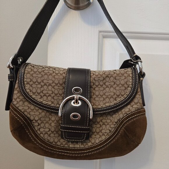 Coach Handbags - Coach Brown Suede Y2K soho shoulder bag